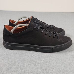 Beckett Simonon Reid Men's 10.5 Black Suede Lace-Up Low Top Sneakers Rubber Sole